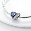 Charms Copper Infinite Love Blue Heart-Shaped Beads Fit Charms Plata Original Bracelet Beads Women Jewellery Making Diy