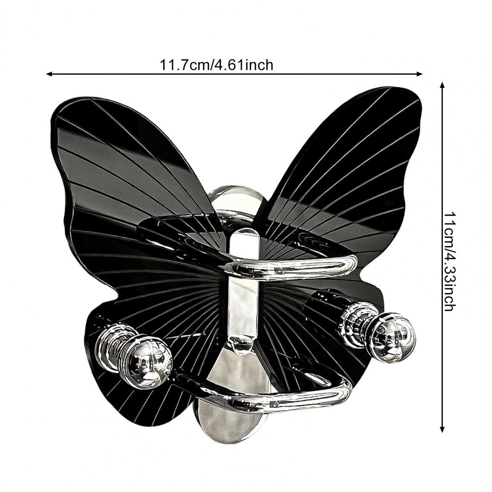 Comb Holder Self-Adhesive Wall-mounted Butterfly Shape Comb Storage Rack With Hook Strong Load-bearing Sturdy Hairpin Rack