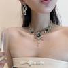 Headchain Rhinestone Tassel Earring Multifunction Sparkling Necklace  Birthday Gift