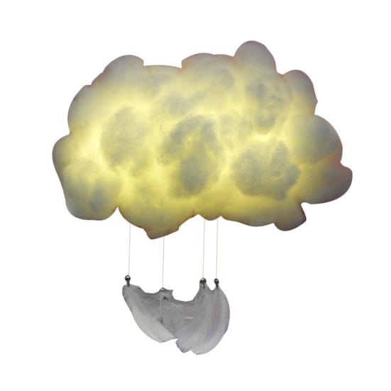 DIY Handmade Cotton Cloud Shape LED Night Light Lamp Home Bedroom Hanging Decor
