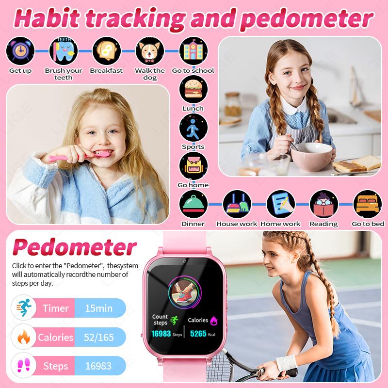 Children's Smart Watch Girl Boy Smart Watch Child Watch Age 3-12 Years Old Kid Intelnt Learning Game Camera Smartwatch