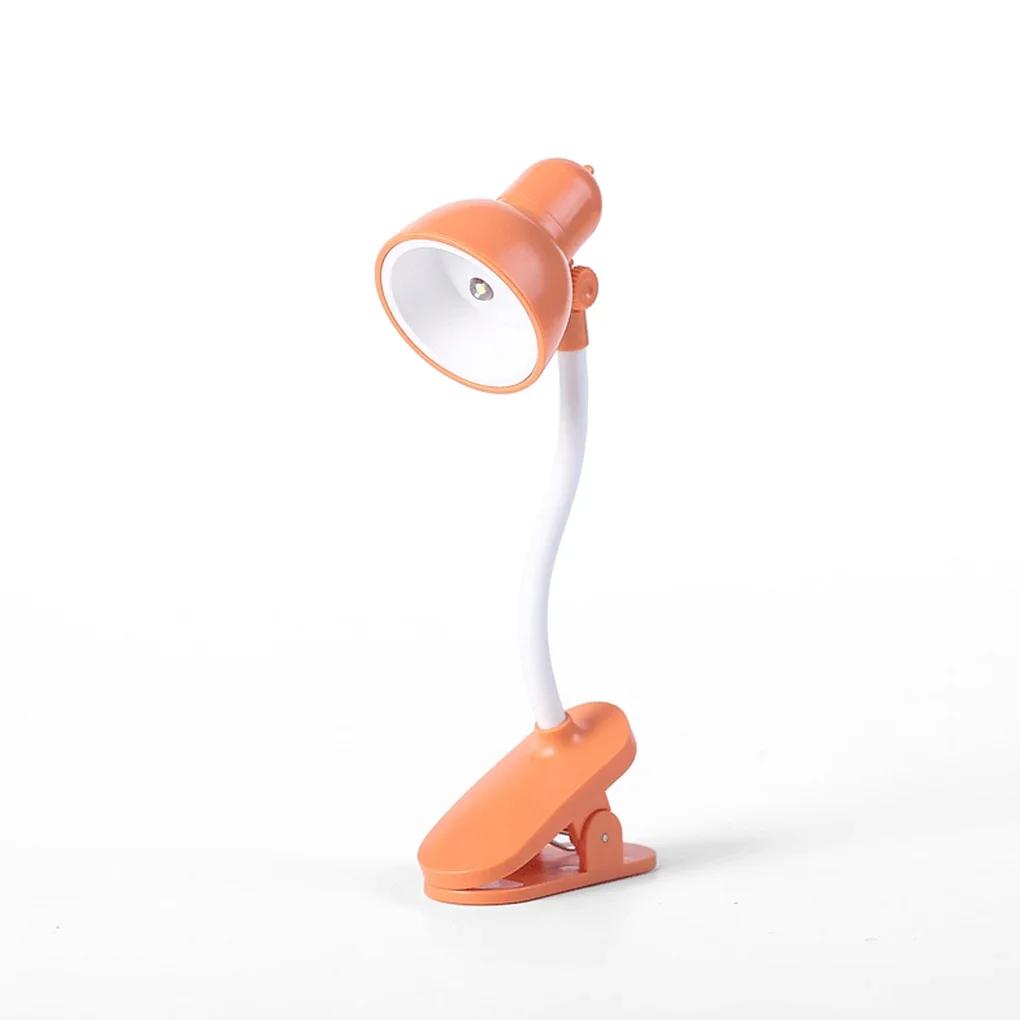 Reading light adjustable rotating clip mini desk lamp battery powered camping portable clip night light with multiple colors