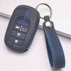 Soft Silicone Car Key Ring Strap for Honda Fit Civic Accord Inspire HRV CRV Pilot Odyssey ZR Honeycomb Texture Racing Stripe Key Ring Holder Protector