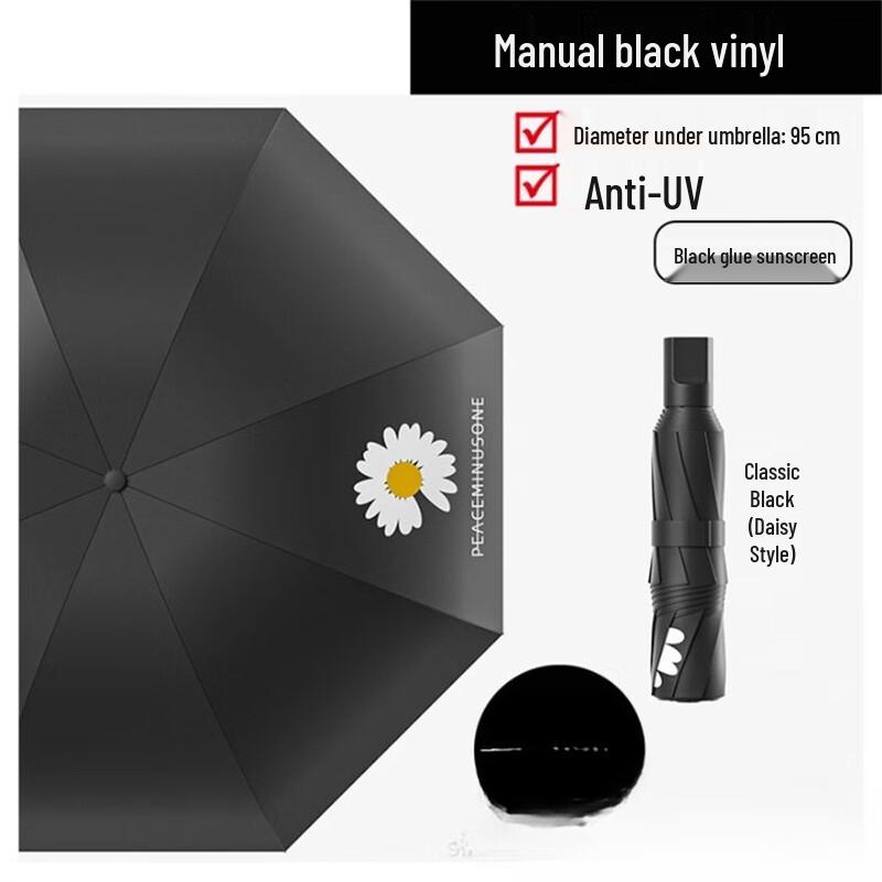 Daisy Print Manual Sun & Rain Umbrella