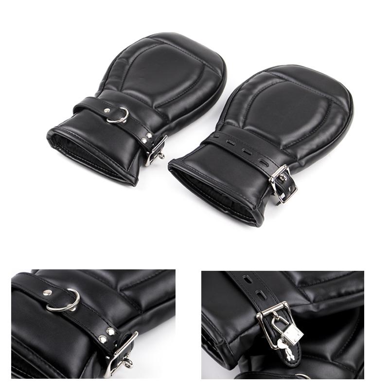Adult Toys Sex Accessories Leather Bdsm Bondage Mittens Gloves Dog Paw Padded Fist Mitts Handcuffs Adult Games Couples Sex Toys