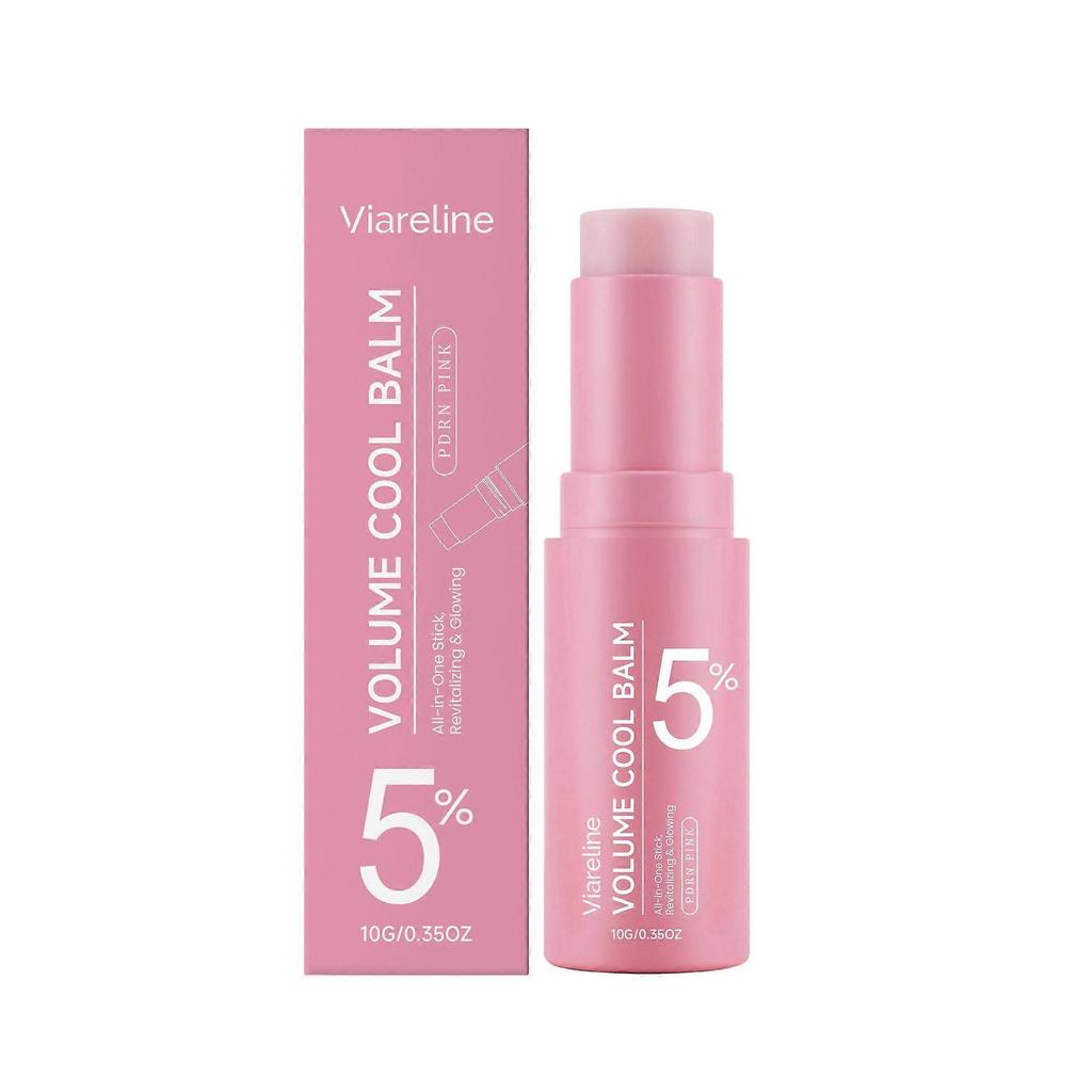 Stick Balsamo Fresco Rosa Volumizzante con PDRN al 5% 10g, Balsamo Multi-Collagene per Viso Occhi Labbra Collo, Stick Idratante Anti-Età Illuminante con Vitamina E