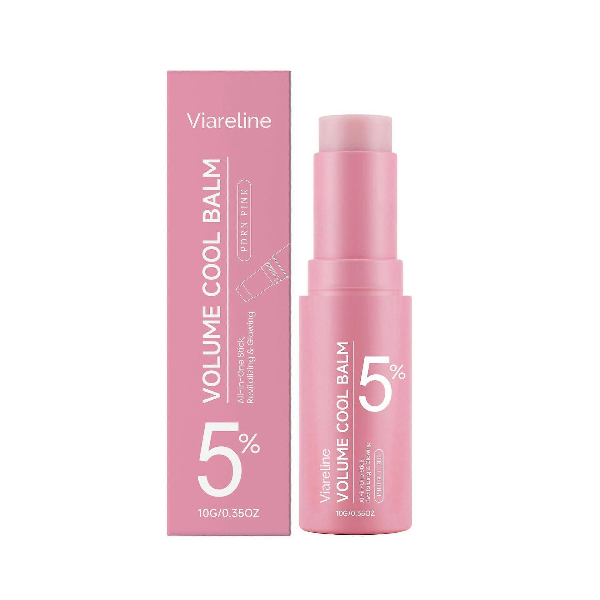 5% PDRN Różowy Balsam w Sztyfcie Volume Cool 10g, Kolagenowy Multi Balsam do Twarzy, Oczu, Ust, Szyi, Nawilżający Anti-Aging Glow Stick z Witaminą E 1PCS