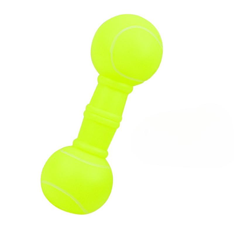 Pet Toys: Rubber-coated Sound-producing Basketball, Barbell, Chew-resistant Teething Ball-shaped Barbell, Dog Toy.