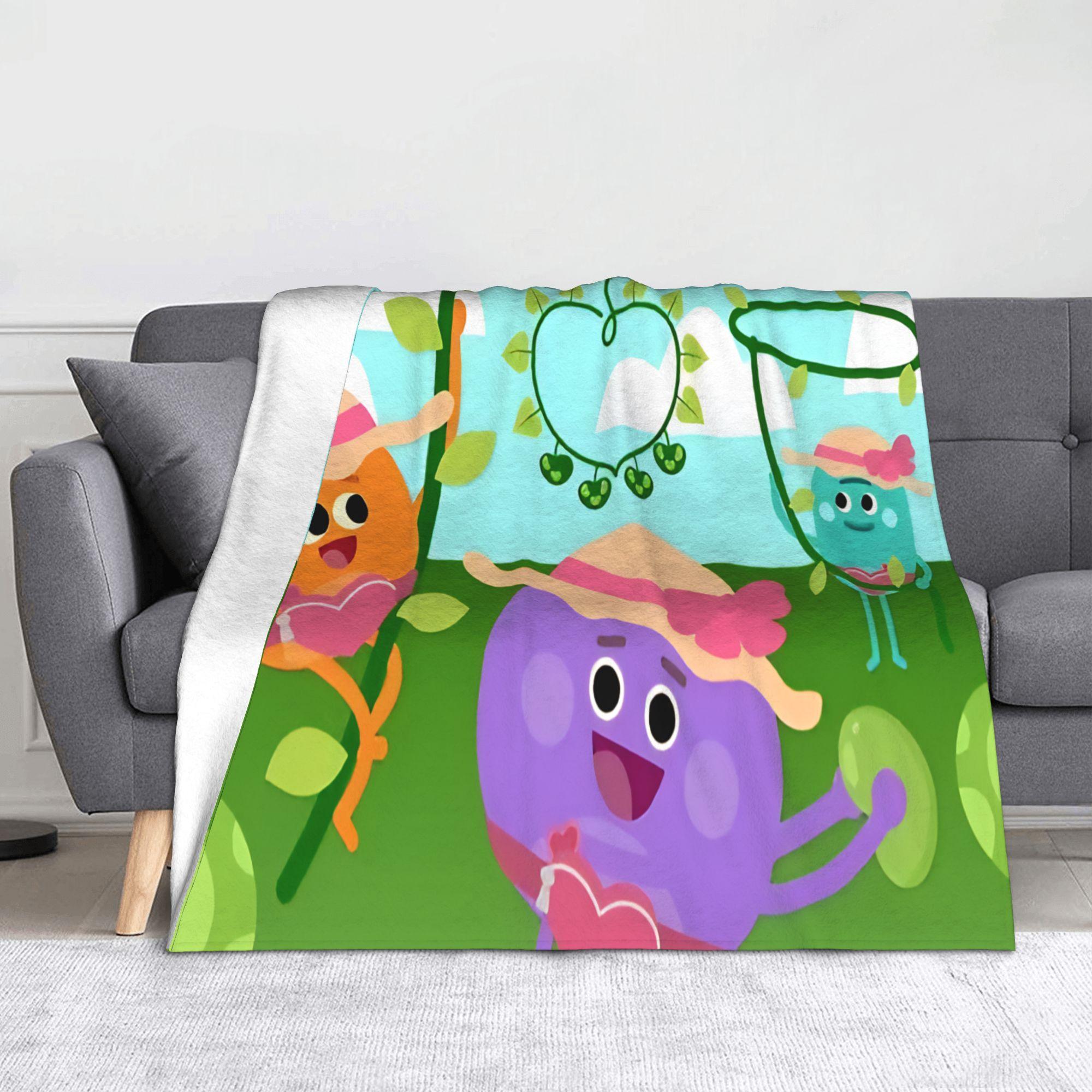 Bumble Nums Cartoon Blanket Cover Fleece Ultra-Soft Throw Blankets for Car Sofa Couch Bedspread 75x90cm