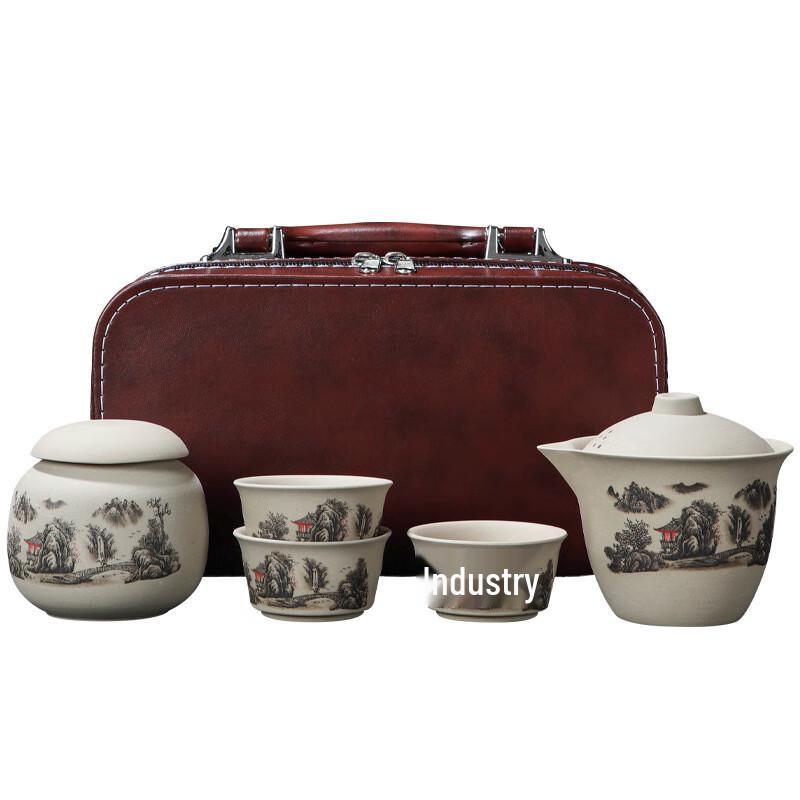 Coarse Pottery Portable Travel Tea Set