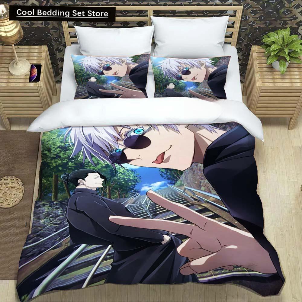 

3D аниме дзюдзюцу кайсэн сатору годзё рождественский подарок королевский двуспальный детский комплект постельного белья из микрофибры или полиэстера пододеяльник EU King(240x220cm)