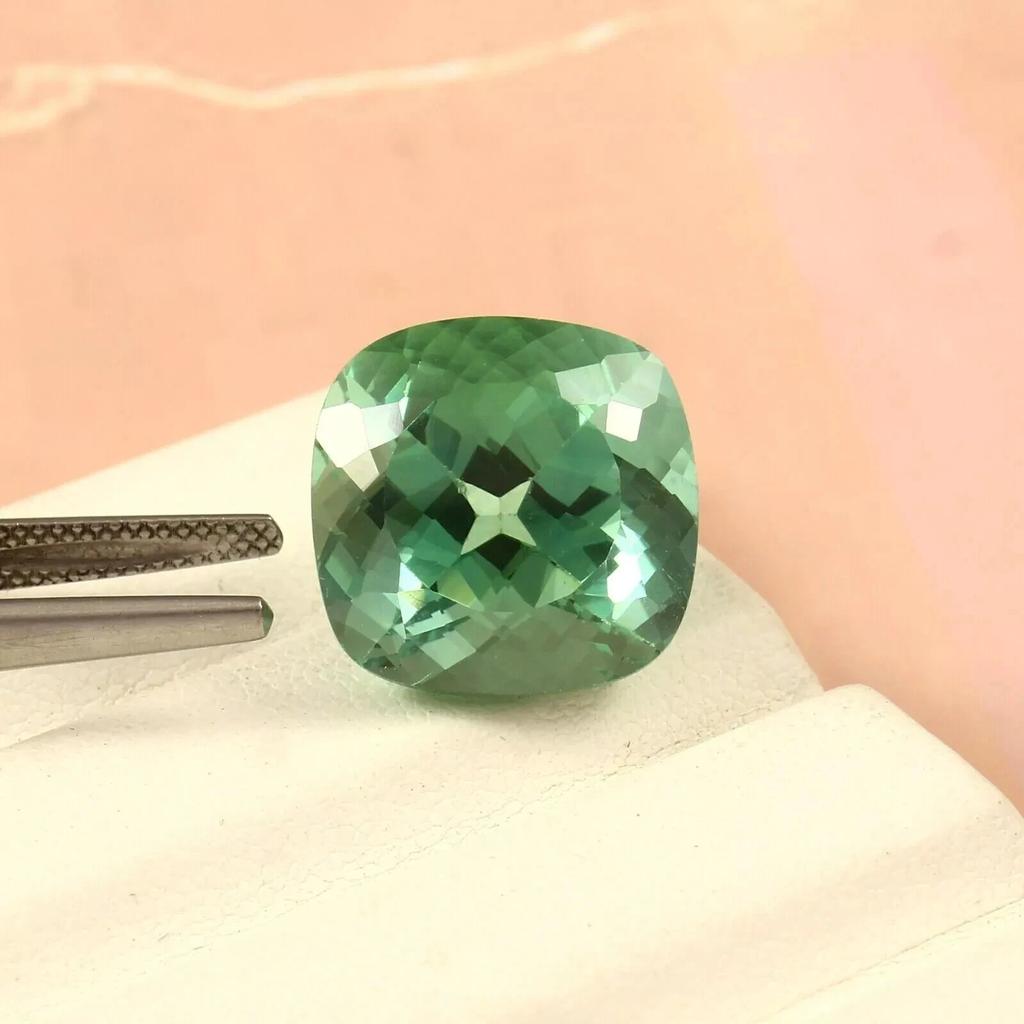 6-8 Ct Natural Awesome Ceylon Green Sapphire Cushion Fabulous Gemstone