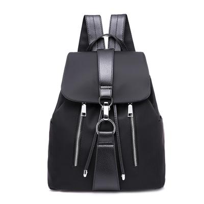 Women Backpack Preppy Style Waterproof Back Bags Metal Ring Zipper Backpacks