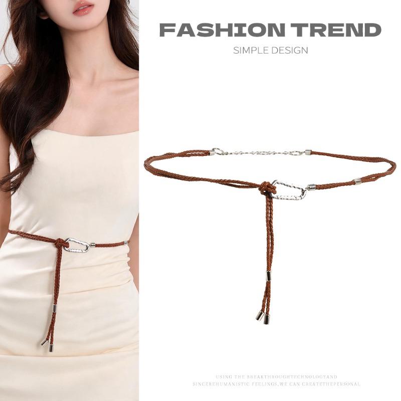 Design Sense Niche Woven Waist Chain Accessories Female Bohemian Ethnic Style Belt Decoration with Skirt Retro Waist Rope