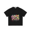Black T Shirt with Colorful Bruh Graffiti Print for Casual Wear