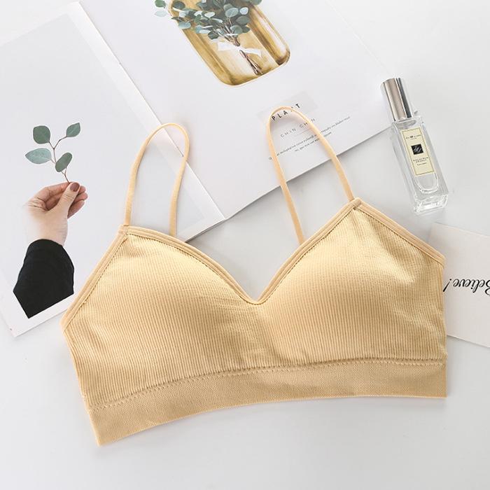Strappy Seamless Women's Camisole Bandeau with Chest Pads