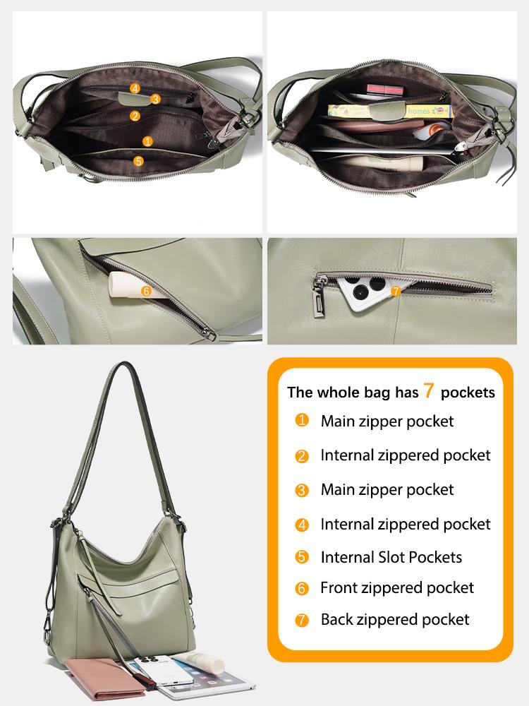 Zency Fashion Women Shoulder Bag 100% Genuine Leather Large Backpacks