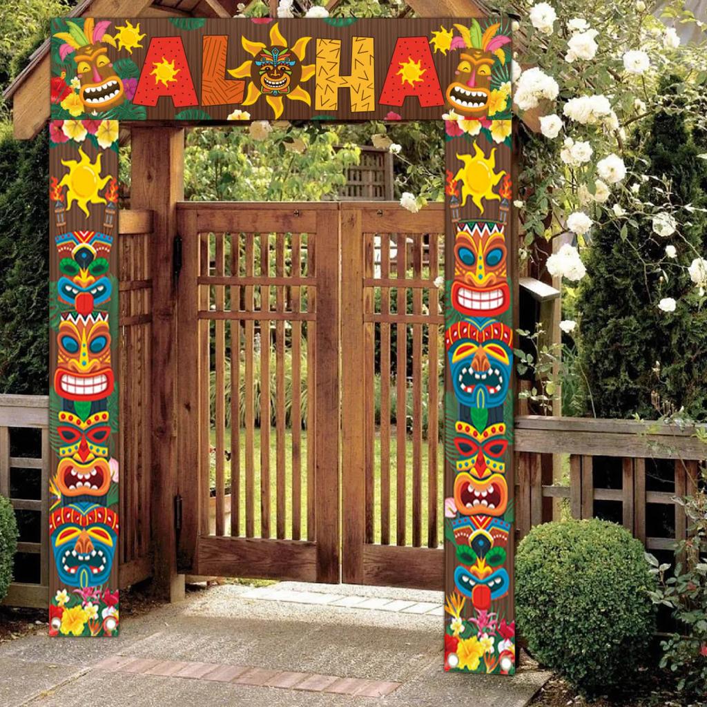 Hawaiianische Partydekorationsbanner, Luo-Festival-Couplet, Karneval, Strandparty-Dekoration, Hängeflagge