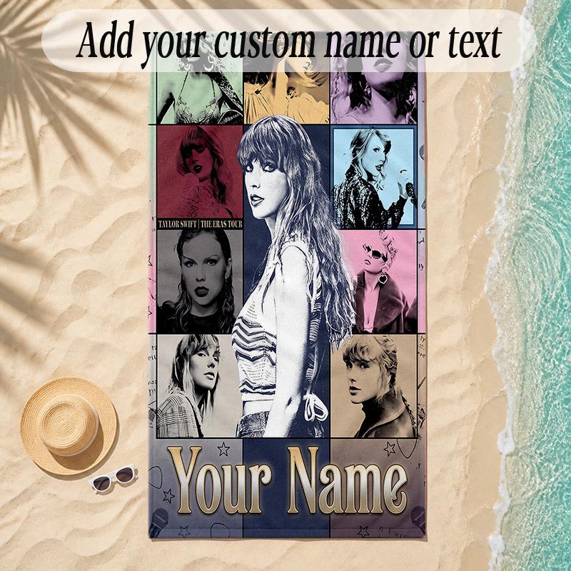 Beach TowelTaylor Swift Custom Name Text Personalized Soft Towel for Beach Pool Indoor Home Decor Gift