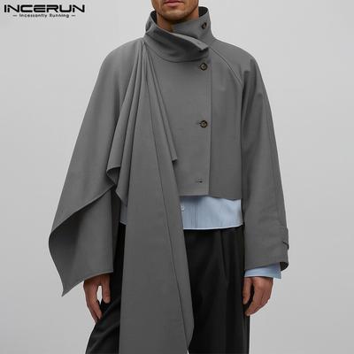 Ανδρικά Μακρυμάνικα Στάντ Λαιμόκοψη Ακανόνιστα Στρώματα Κοντά Μπλέιζερ Παλτό