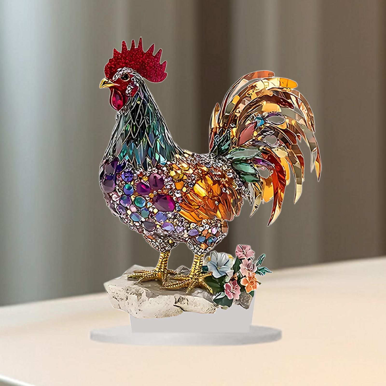 

Акриловое украшение-курица 2D Праздничная атмосфера Привлекательное Уникальное DIY Настольное украшение для Дома Бизнеса Угла Ресторана Шкаф разноцветный