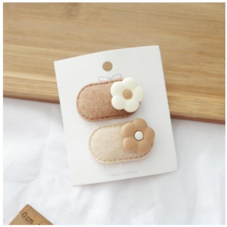 Cute Children Hair Pins Matte Cartoon Fruit Plant Fabric Embroidery BB Hair Clips for Girl Korea Simple Fashion Hair Accessories