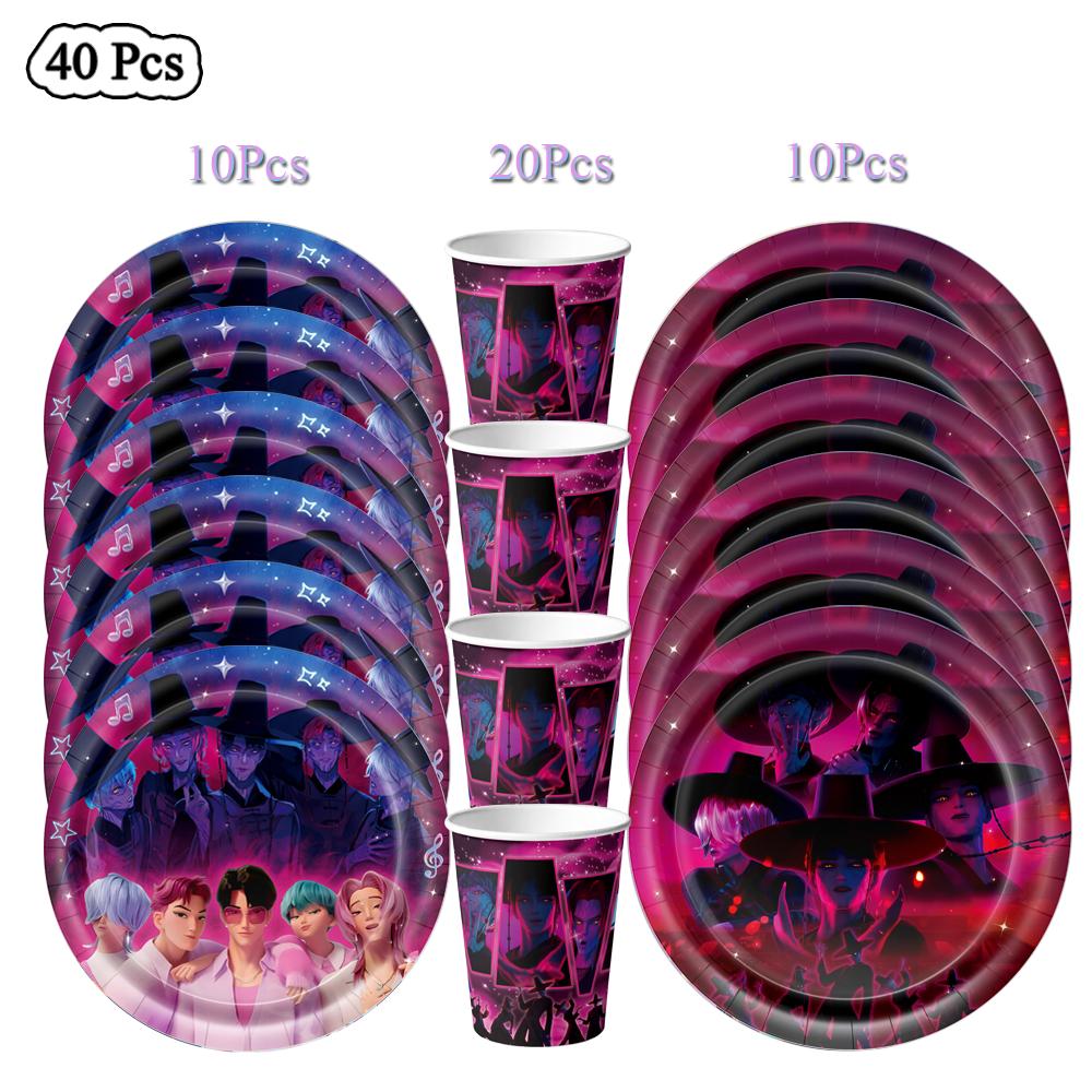 Idol Boy Kpops Demoni Vânător Petrecere de Ziua Decor Veselă De Unică Folosință Față de Masă Pahar Farfurie Balon Petrecere Baby Shower Consumabile