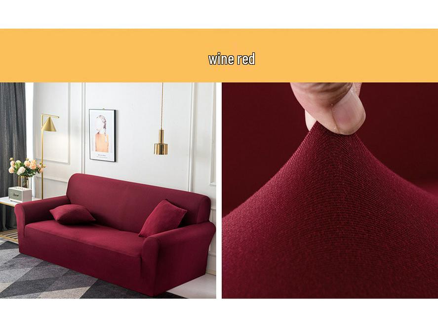 Nordic Knitted Stretch Sofa Slipcover - Solid Color, Anti-Slip, Full Wrap