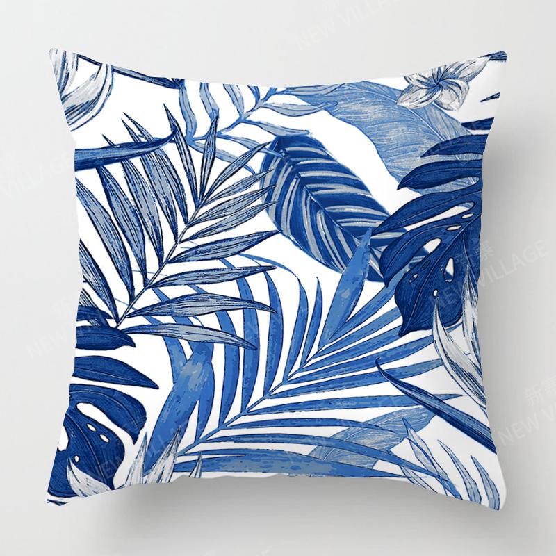 Personality Blue Cushion Cover Geometric Abstract Pillowcase Home Decoration Living Room Sofa Cushion Pillowcase