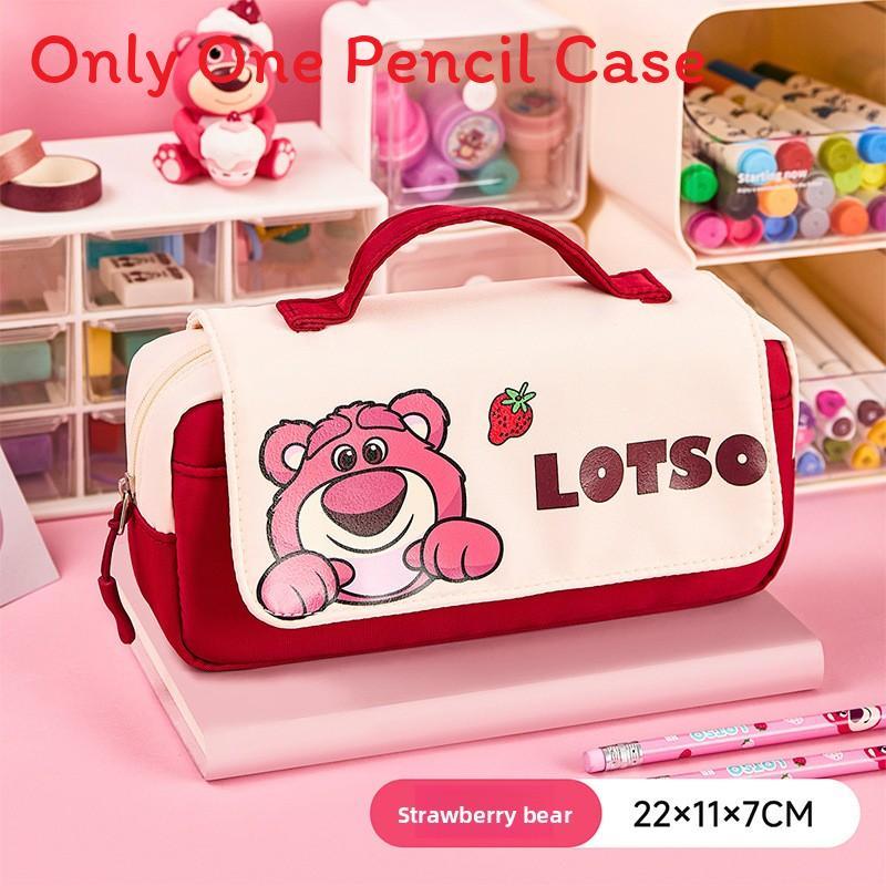 

Mickey Mouse Large Capacity Double Layer Pencil Case With Cartoon Design For Kids And Students розовый