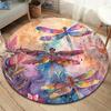Beautiful dragonfly Round Area Rug,Carpet Rug for Living Room Bedroom Sofa Playroom Decor,Non-slip Floor Mat