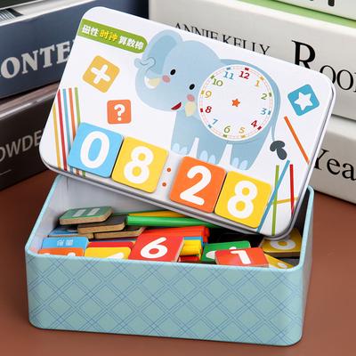 Children Counting Clock Learning Number Sticks Magnet Arithmetic Stickers Pupils Teaching Early Education Toys