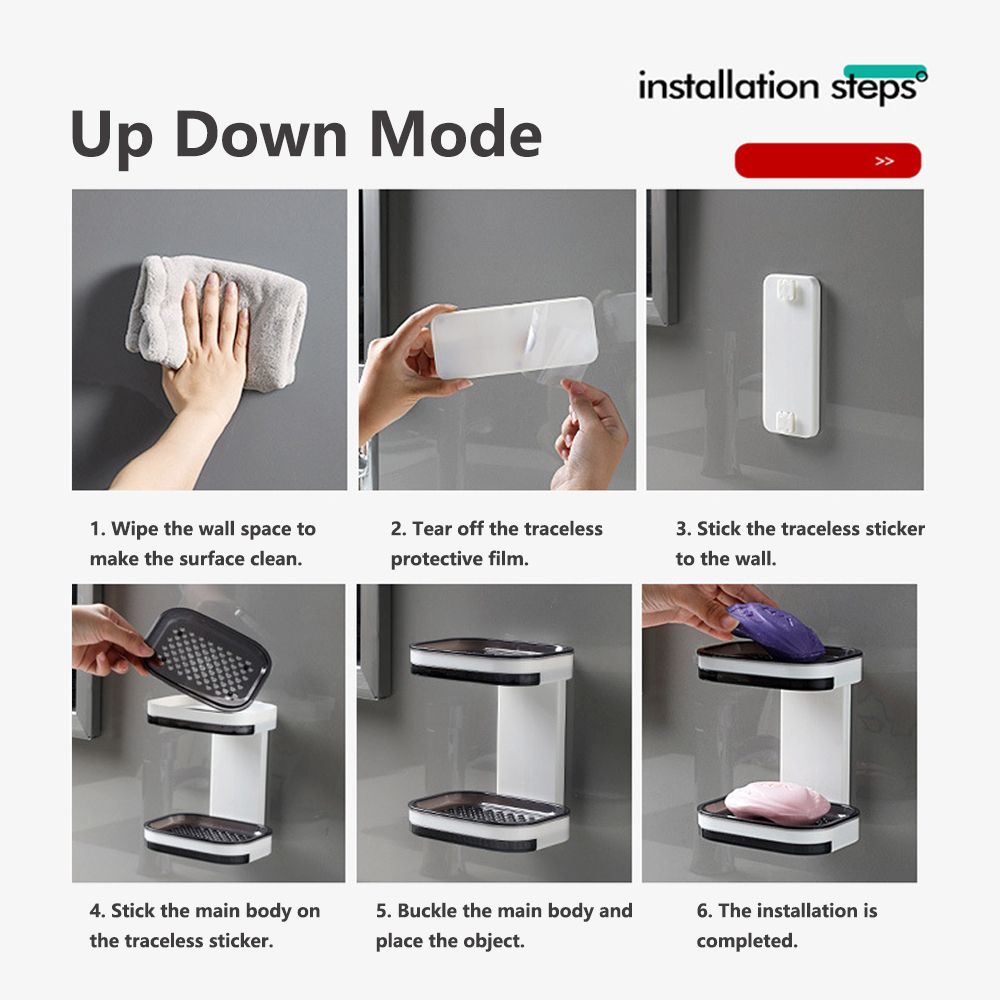 Suport de săpun pentru baie, suport creativ pentru depozitare pe perete, săpunieră montată pe perete, organizator, suport pentru săpunieră