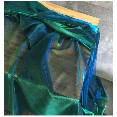 Laser Mesh Fabric Magic Color Soft Drape Color Ultra-transparent Hollow Texture Lace Clothing Dress DesignerFabricCloth vestidos