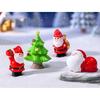 Set of 4 Cartoon Santa Ornaments Resin Miniature Sculpture Christmas Gift For Home Office and Garden Landscape Decors