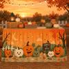 Halloween Table Skirt Round Party Dessert Buffet Decor Home Decoration Printed Fabric Cover