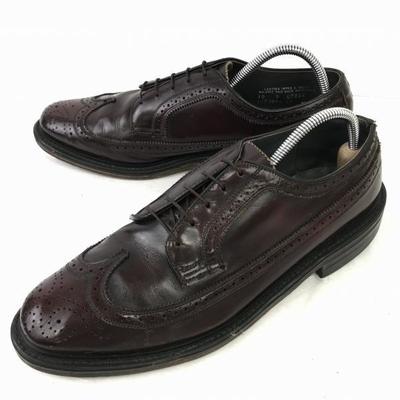 Vintage Δερμάτινα Παπούτσια Goodyear Welt Long Wingtip American Brogue για Επίσημο/Επαγγελματικό Χρήση Μέγεθος 28.5cm Σκούρο Καφέ(ΜΕΤΑΧΕΙΡΙΣΜΕΝΟΣ)