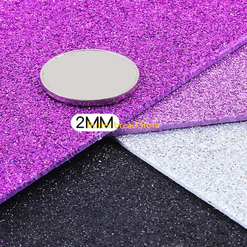 W89C 10Pcs Glittering Sponge Paper 2mm Thickness Adhesive Craft Paper Assorted Color