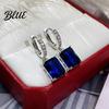 High-quality Zircon Earrings Large Dangling for Women Sparkling Cube-shaped Fashionable