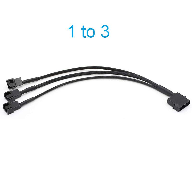 4-Pin Molex to 1/2/3/4/5 X 3 Pin / 4 Pin PMW 12V PC Case Computer Cooler Cooling Fan Splitter Y Power Adapter Cable