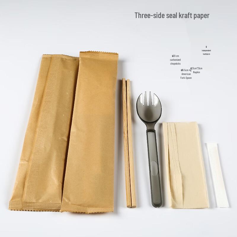 ZISIZ Disposable American Style Bamboo Spoon and Chopsticks Set