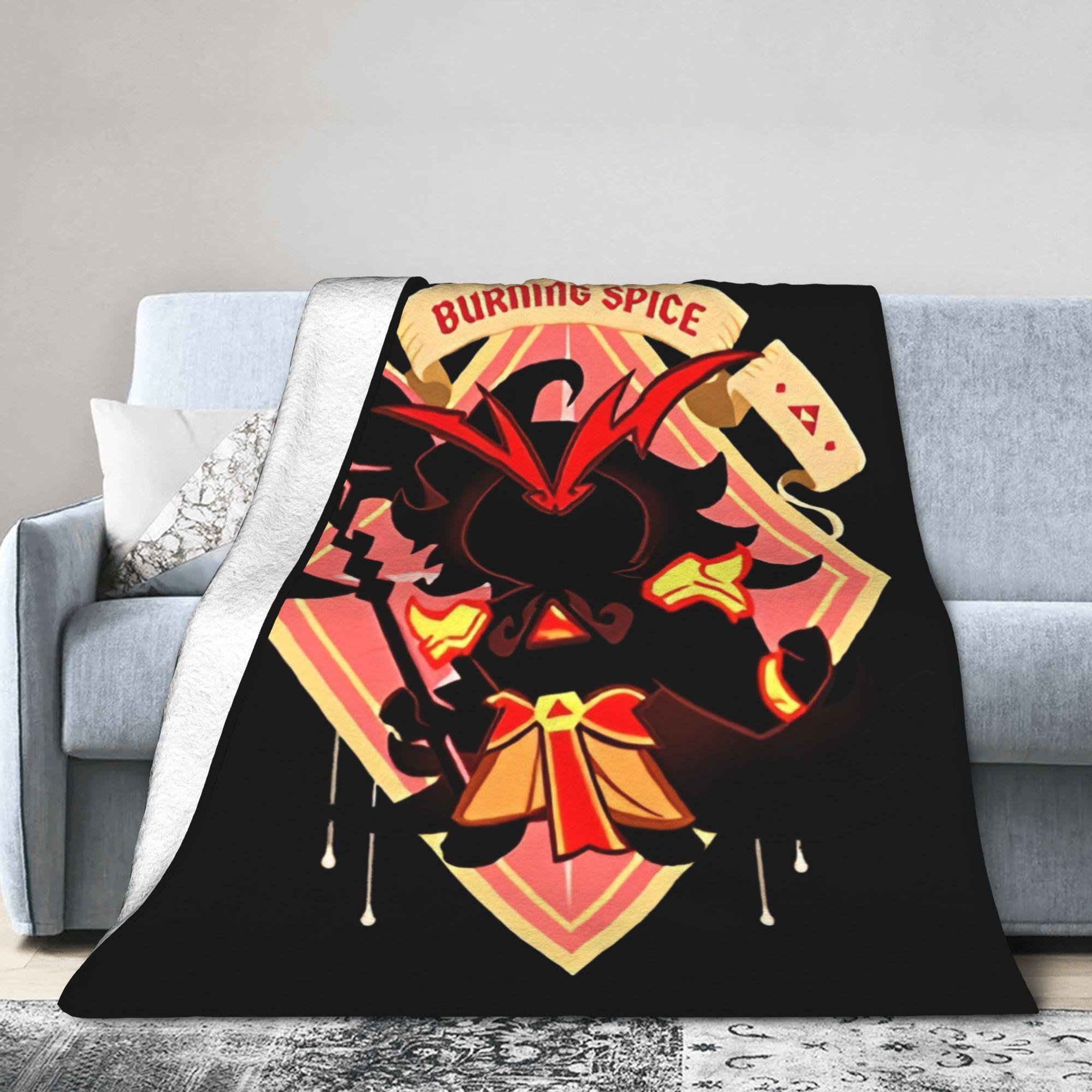 Cookie Run Kingdom Burning Spice Cookie Blanket Runner Game Flannel Vintage Breathable Throw Blanket for Coverlet Spring Autumn 75X95CM