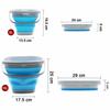 TOSSOW Foldable Silicone Fishing Bucket, Compact Storage, Heat Resistant, for Fishing, Car Washing, and Kitchen Use, 10L