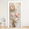 Modern Embossed Floral Jewelry Poster Door Sticker, Abstract Art Door Sticker, PVC Self-adhesive Removable Door Sticker.