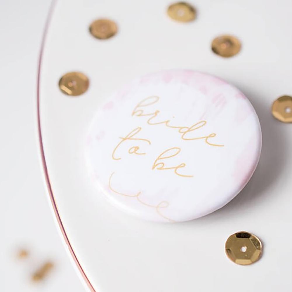 

Bride To Be Pin Blush & Gold Wedding Proposal Button Pin Bachelorette Party Decoraion Photo Prop Favor Bridal Shower Supplies 1pcs58mm