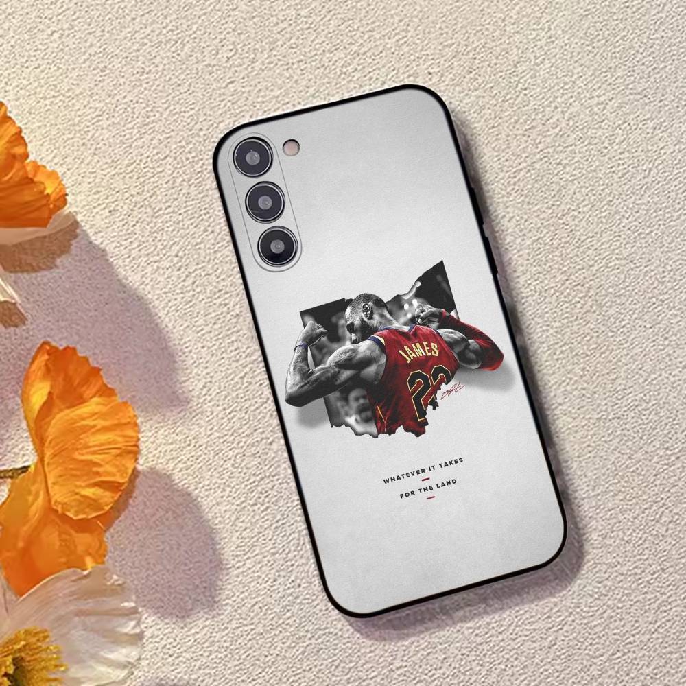 Basketball Superstar LeBron James Phone Case Black Silicone Soft For Samsung Galaxy A73,A72,A71,A70,A53,A52,A51