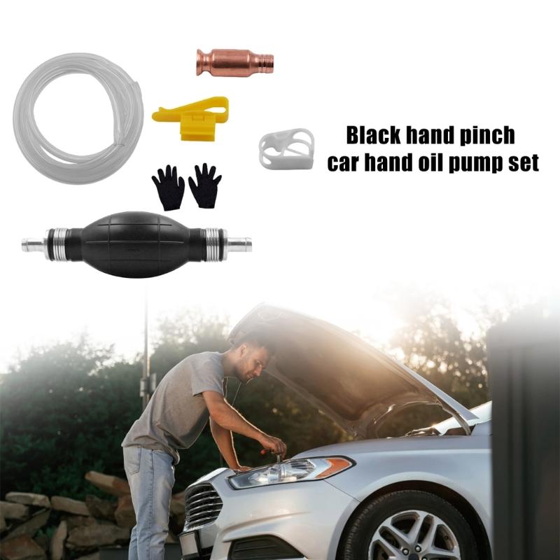 Ergonomic Hand Squeeze Oil Pump Gasolines Siphon Hose Pump For Auto HVAC Maintenance Natural Rubber Construction