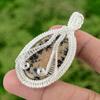Oval Honey Dendrite Opal Stone Wife Wire Wrapped Pendant Jewelry Sterling Silver