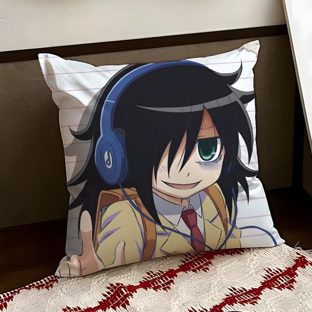 Anime TTomoko KKuroki Cushion Cover Reversible Soft Durable Pillow Cover Home  Car MultiScene Use for Daily Comfort