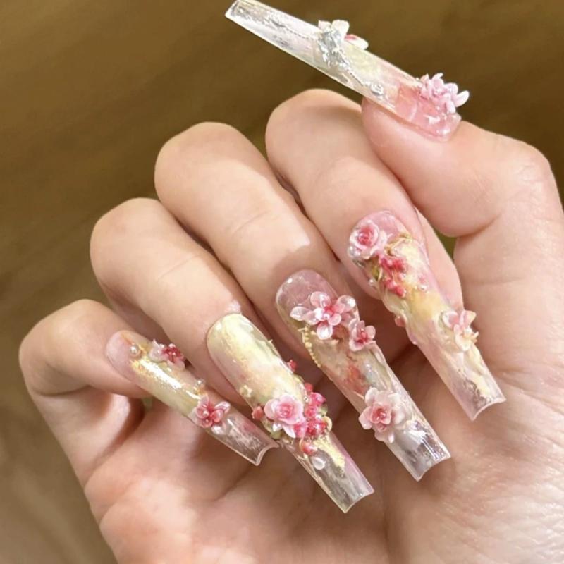 Flowers Rose Nail Silicone Relief Shape Nail Art Mold 3D Nail Decoration Nail Salon Accessories Manicure Tool